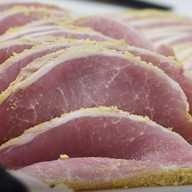 Linton Pasture peameal bacon, sliced