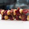 Raw beef and mushroom skewers