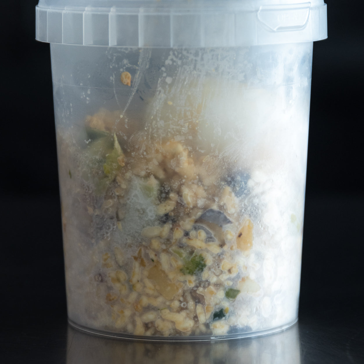 Pork belly egg fried rice, tub