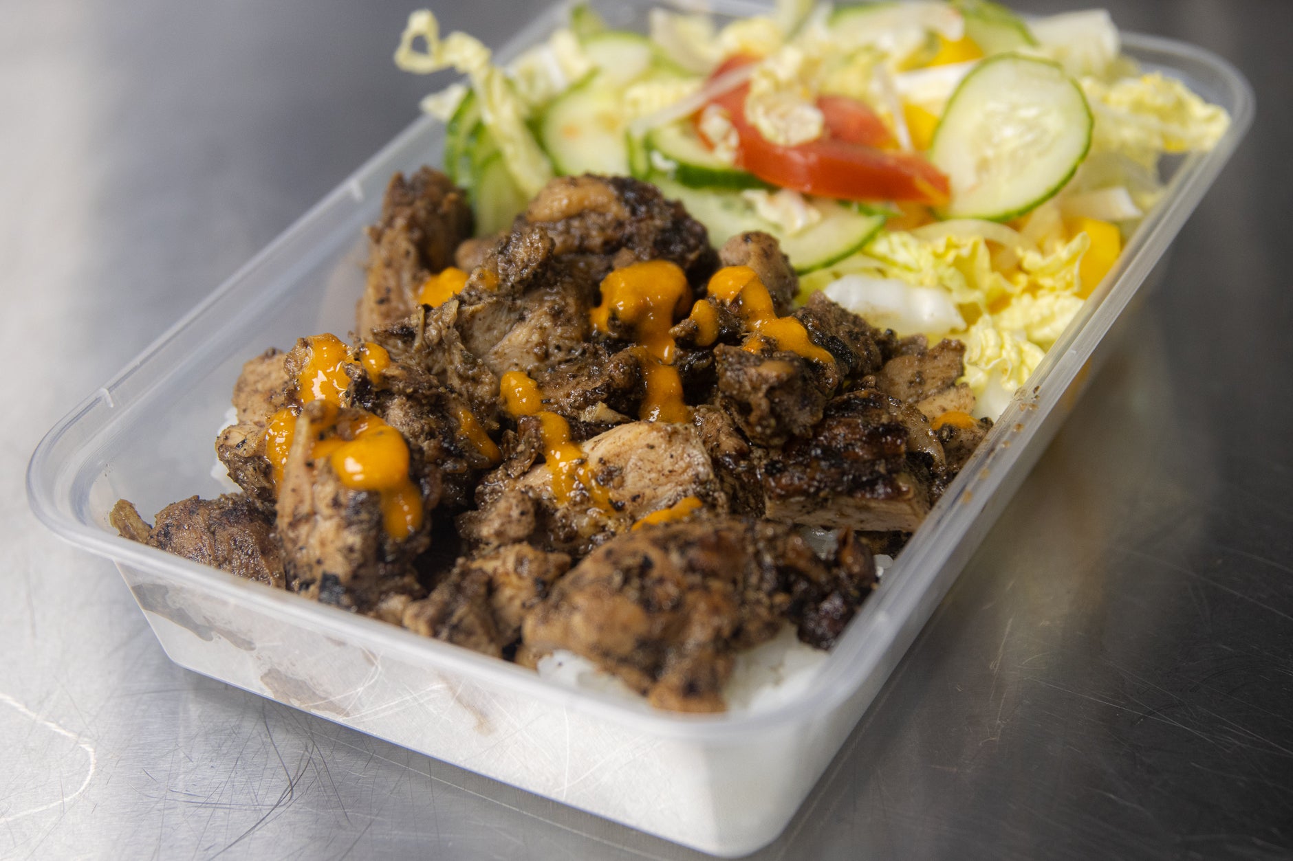 Spicy jerk chicken rice bowl