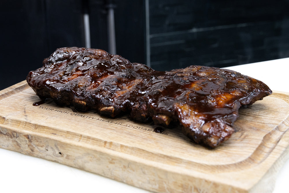 Sous vide beef ribs with BBQ glaze