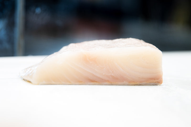 Wild-caught halibut, boneless and skinless