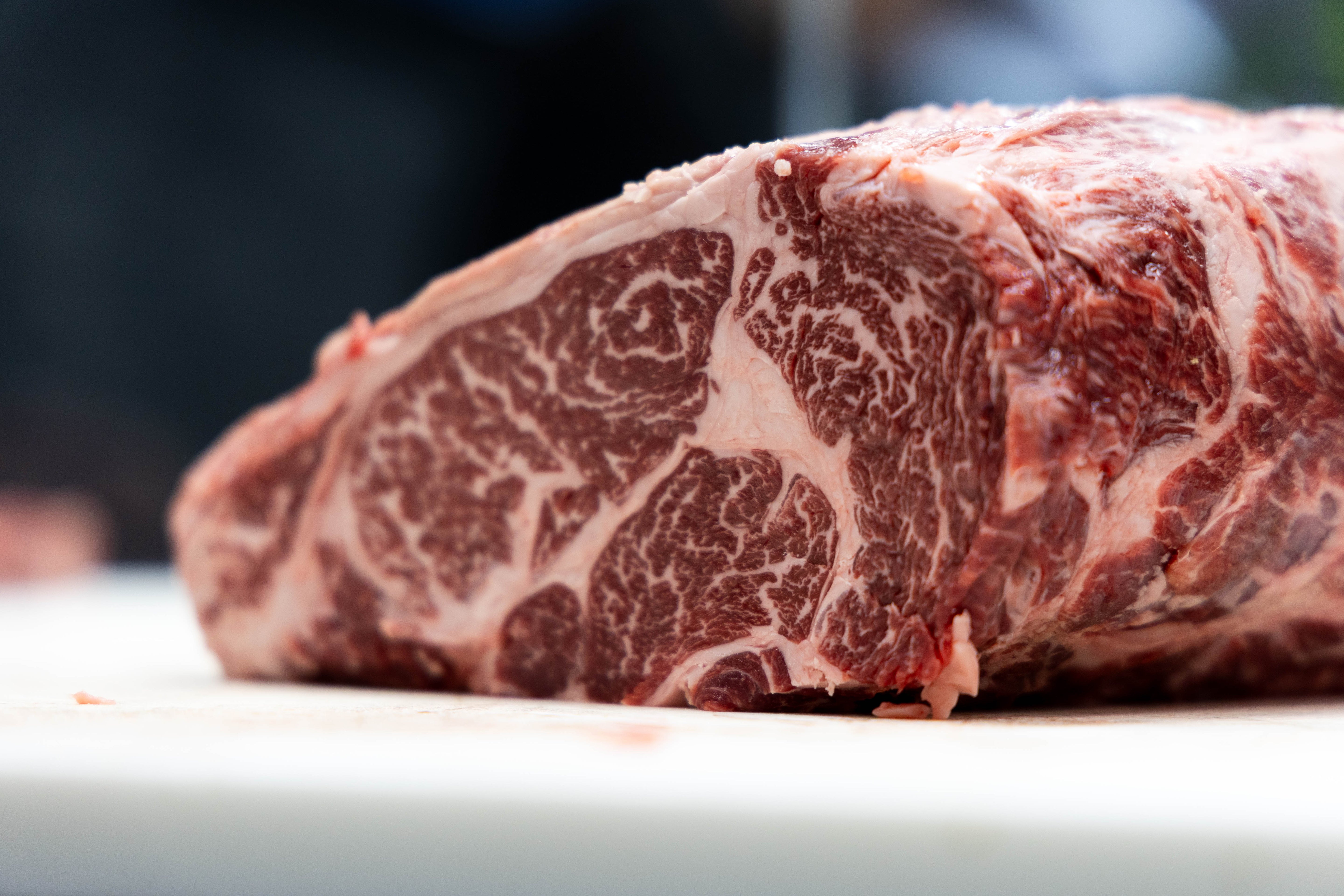 Winterfrost American Wagyu Ribeye Roast, close-up of marbling