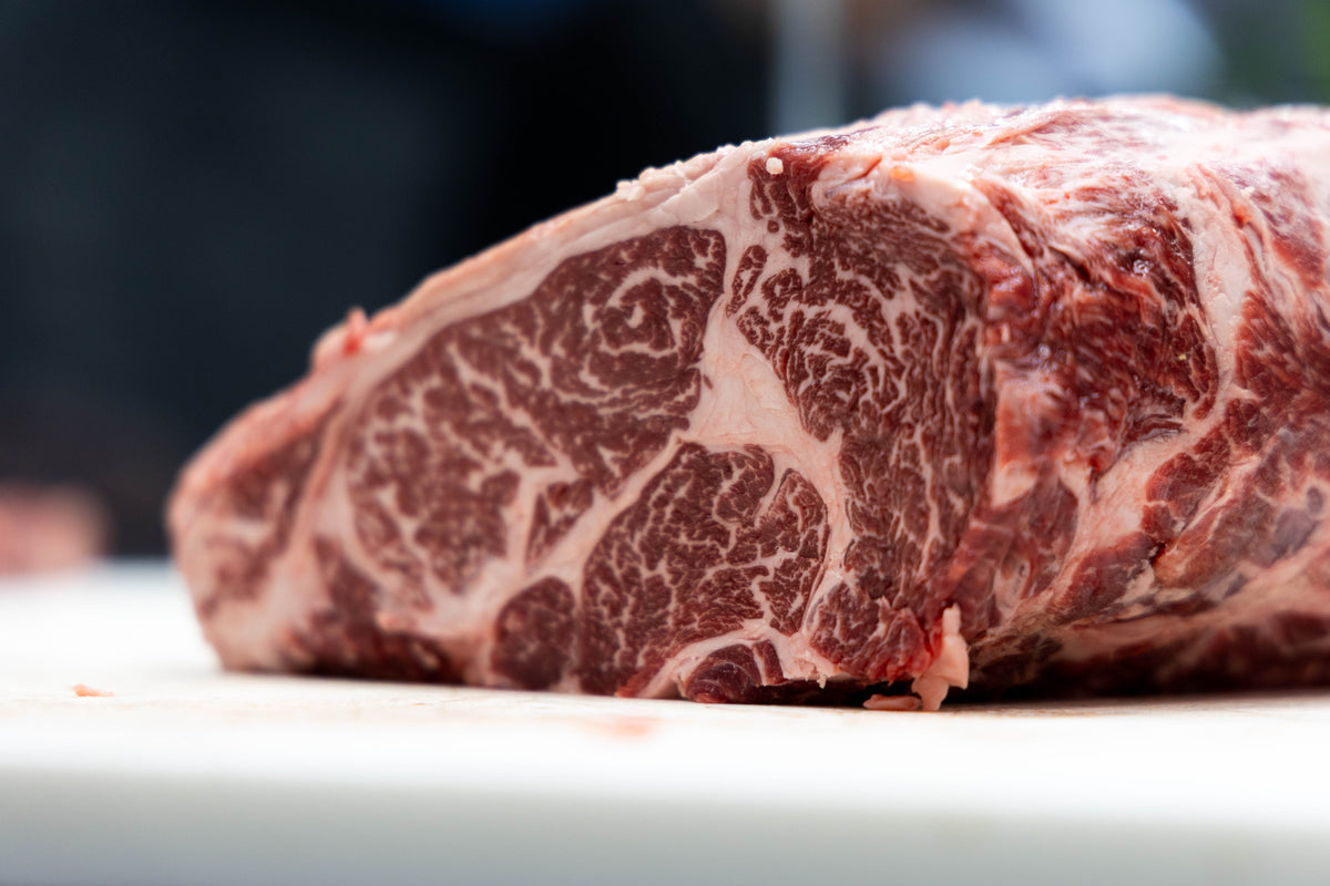 Winterfrost American Wagyu Ribeye Roast, close-up of marbling