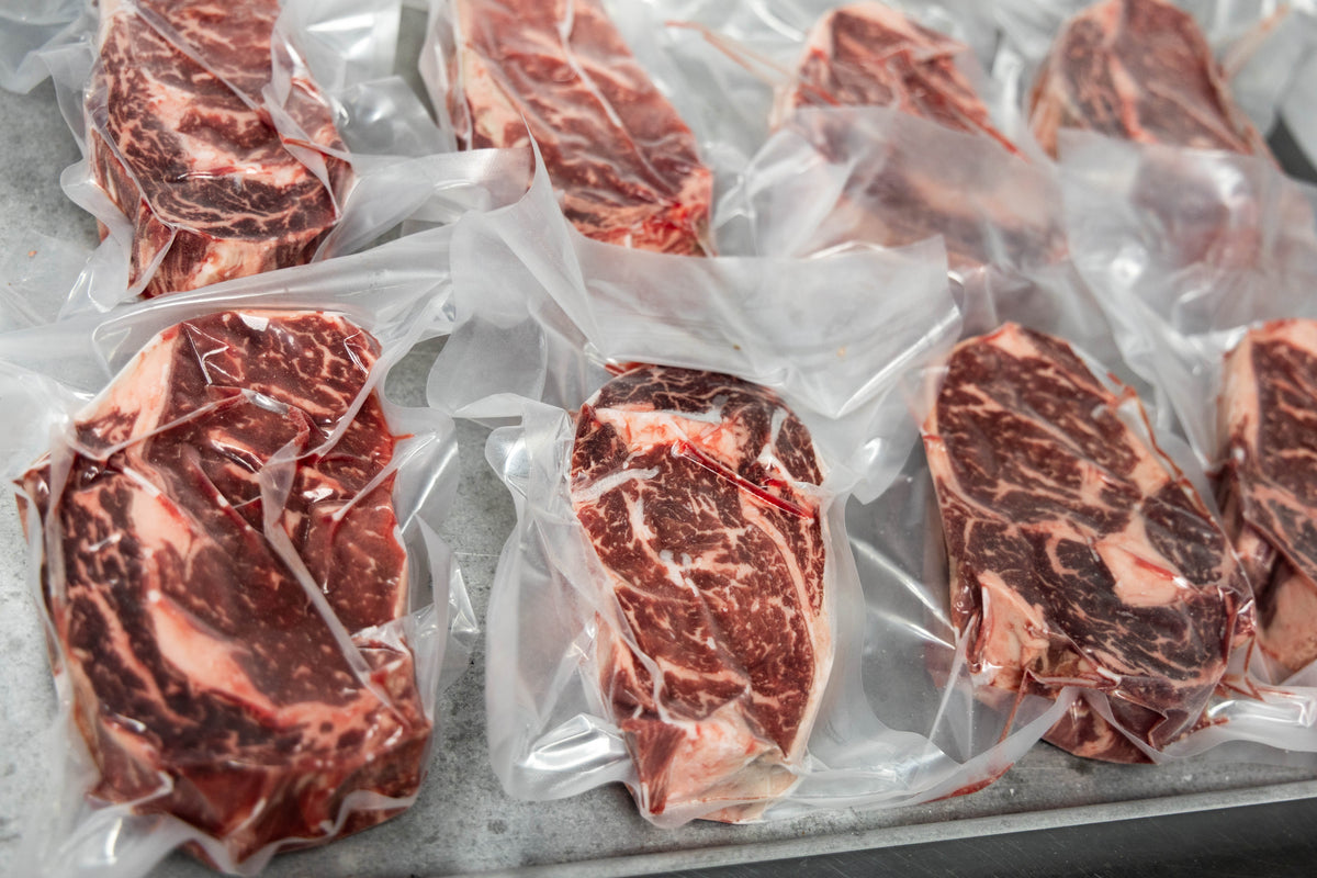 Winterfrost American Wagyu Ribeye steaks, vacuum packed