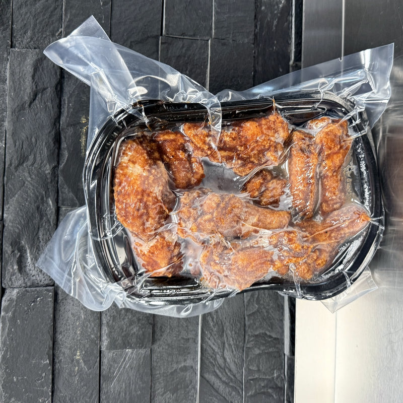 HQ Meats deep fried wings, packaged