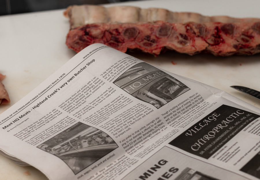 Local newspaper feature on HQ Meats